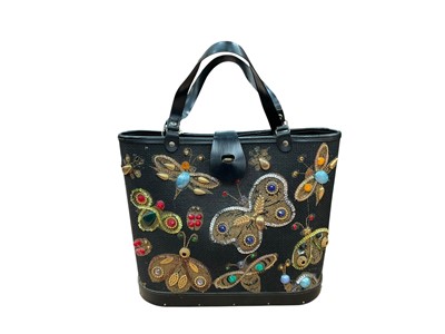 Lot 2563 - Selection of vintage handbags, including petite point tapestry, Enid Collins beaded Kit Bag