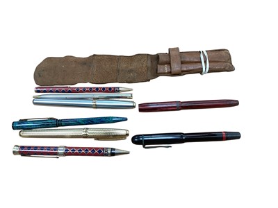 Lot 3002 - Group of assorted fountain and other pens to include Sheaffer and another with a 14k gold nib.