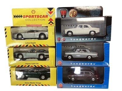 Lot 1830 - Lledo diecast Vanguards and Shell Sports cars, boxed, plus loose vehicles etc.