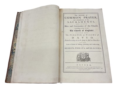 Lot 170 - George III palace book of common prayer book dated 1776 with Royal cyphers
