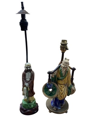 Lot 5065 - Pair of Chinese Sancai lamps