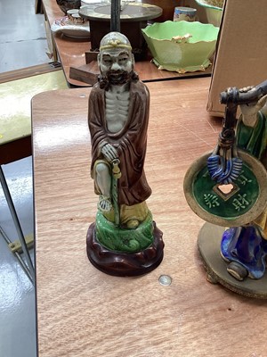 Lot 5065 - Pair of Chinese Sancai lamps