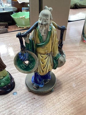 Lot 5065 - Pair of Chinese Sancai lamps