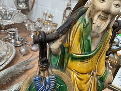 Lot 5065 - Pair of Chinese Sancai lamps
