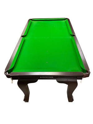 Lot 3011 - Modern snooker/pool table by Riley & Co. with adjustable height and wooden cover for conversion to a dining table