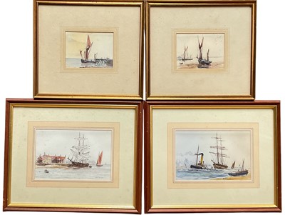 Lot 333 - Peter Knox (b. 1942) group of four marine watercolours, the largest 14cm x 23cm, glazed frames