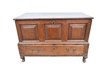 Lot 1359 - 18th century Welsh oak coffer bach