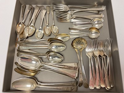 Lot 434 - Large selection of George III Old English pattern silver flatware