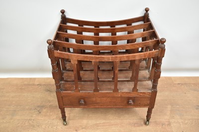 Lot 1372 - 19th century mahogany Canterbury with single drawer