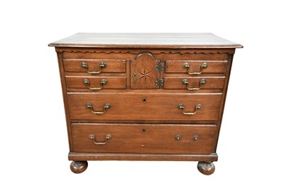 Lot 1364 - Rare 18th century East Anglian oak chest of drawers