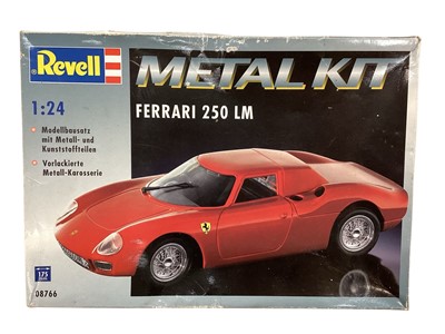 Lot 1835 - Revell 1:24 scale Ferrari 250 LM metal kit, boxed 08766, Airfix 1:32 scale Series 3 MG K3 Magnette model kit, boxed 3443, Spitfire & Hurricane cardboard models and jigsaw puzzles (1 box)