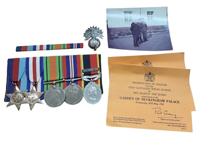 Lot 810 - Second World War and later medal group comprising 1939-1945 Star, France and Germany Star, Defence and War medals and an Elizabeth II Efficiency medal T. & A.V.R. Type with HAC ribbon and bar)