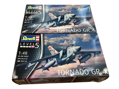 Lot 1837 - Revell 1:48 scale Level 5 model kit Tornado GR.4, boxed 04924 (x2) and 1:72 scale Level 4 model kit Tornado GR.1 (x2), boxed 04619 (x2) (4 total)