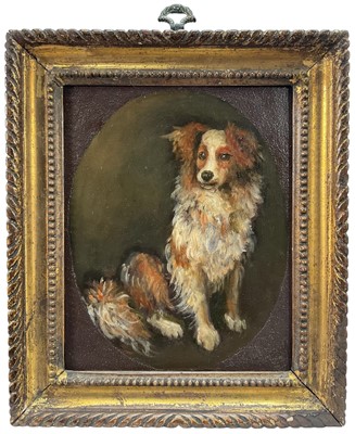 Lot 1189 - English School, in the manner of Gainsborough, oil on panel, A Spaniel, 20cm x 16cm, in gilt frame
