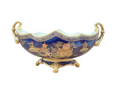 Lot 2319 - 1930s Carlton ware Mikado Gondola blue royale glaze and gold