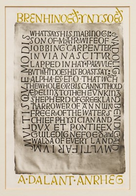 Lot 1266 - *David Jones (1895-1974) photographic Christmas message with hand lettering, to Kathleen Raine, inscribed verso, 24cm x 16.5cm, in glazed frame
