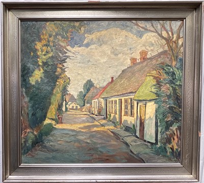 Lot 1321 - Continental School, first half 20th century, oil on canvas - Village Street, indistinctly signed, 79cm x 89cm, framed