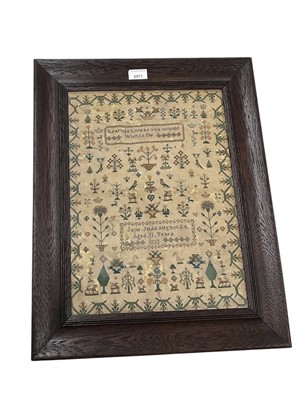 Lot 2571 - Large early 19th century sampler worked by Jane Judd, August 24 1835, aged 11 years