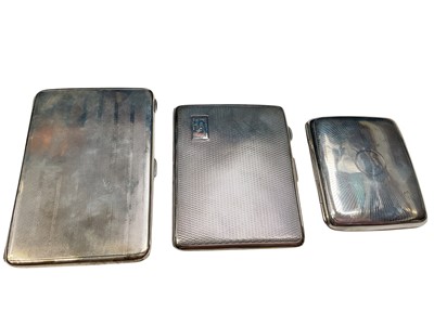 Lot 197 - Three silver cigarette cases, various sizes