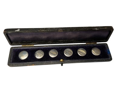 Lot 199 - Set of six Georgian silver buttons in fitted case