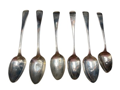 Lot 201 - Six various Georgian silver teaspoons