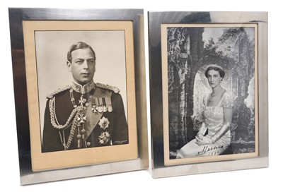 Lot 100 - T.R.H. Prince George, Duke of Kent and Princess Marina, Duchess of Kent, two fine signed royal presentation portraits in plated frames