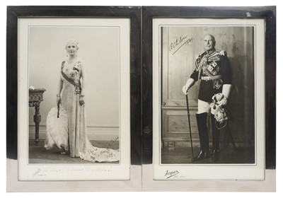Lot 101 - Earl of Athlone and Princess Alice, Countess of Athlone, pair of large signed royal presentation photographs, 1939: the Earl photographed by Soper, and the Duchess photographed by Speight. Both...