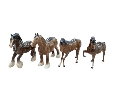 Lot 2347 - Two Beswick and two Royal Doulton horses (4)