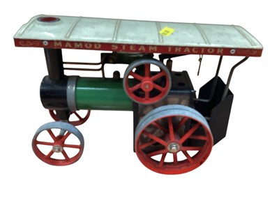Lot 1847 - Mamod TE1A steam tractor, with lumbar wagon (2)