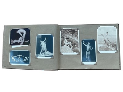 Lot 1160 - Album of vintage photographs of nude men performing classical poses