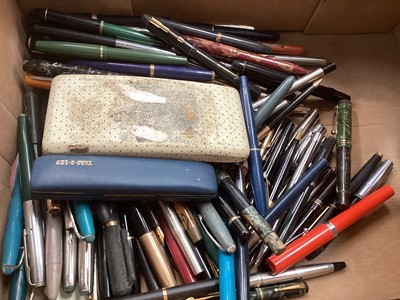 Lot 2992 - Large collection of fountain pens, other pens, pencil and related items, including Parker and others