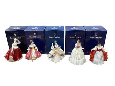Lot 2354 - Five Royal Doulton figures - Gail, Southern Belle, Christine, Miranda and Sara, all boxed