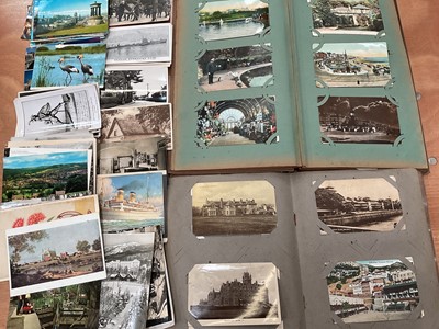 Lot 1162 - Postcards - selection including military German submarine, real photographic street scenes, Earl Haig at St Boswells 1920 real photographic card, French military inspection & others