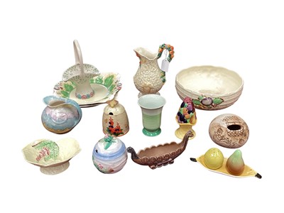 Lot 2356 - Collection of Clarice Cliff including jug, bowl, preserve pot and cover etc together with other ceramics including Shelly and Carlton ware