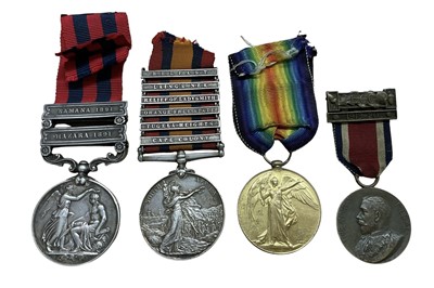 Lot 809 - Victorian India General Service medal with two clasps, Samana 1891 and Hazara 1891, named to 4745 PTE. W. Carrington 1st Bn. K.R.Rif.