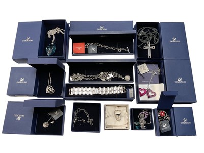 Lot 215 - Collection of Swarovski jewellery to include pendant necklaces, bracelets and a ring, mostly boxed
