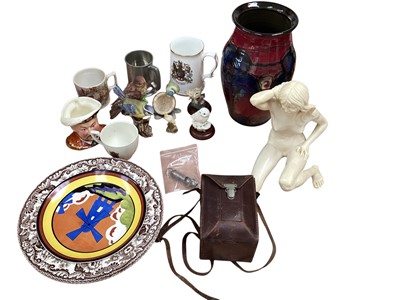 Lot 5216 - Danish Danico pottery vase, bird ornaments, ARP whistle and sundries