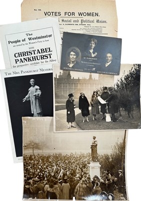 Lot 1194 - Emmeline Pankhurst Suffragette and Activist (1858 - 1928). A collected body of historial records