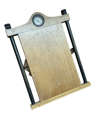 Lot 823 - First World War period military, possibly Royal Flying Corps, plotting board with inset compass and brown leather retaining strap to reverse