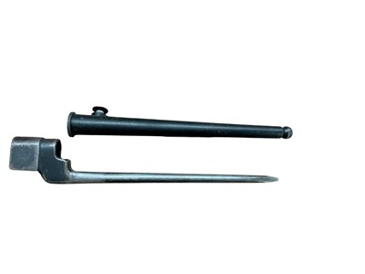Lot 824 - Second World War British No.4 MK II Spike Bayonet in scabbard
