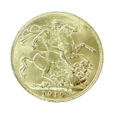 Lot 484 - G.B. - Gold Sovereign Edward VII 1910 (N.B. Obv: Field scratches) otherwise VF (1 coin)