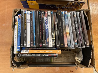 Lot 2733 - Two boxes of music DVDs by various artists.