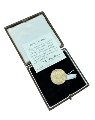Lot 488 - G.B. - Gold Sovereign George V 1912 AEF (N.B. Cased with Salvage Certificate from the P&O Steamer Egypt, which sunk off Ushant on May 20th 1922 and was salvaged in June 1932) (1 coin)