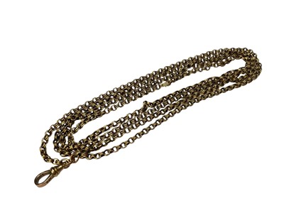 Lot 263 - Victorian 9ct gold belcher link guard chain