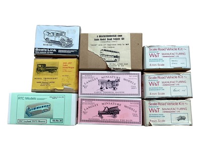 Lot 1917 - Selection of metal kit vehicles and plastic model kit trams, plus diecast vehicles (1 box)