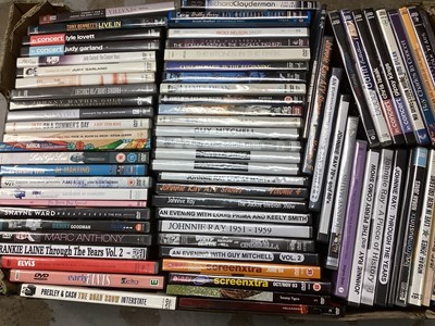 Lot 2741 - Three boxes of DVDs including live music recordings and films