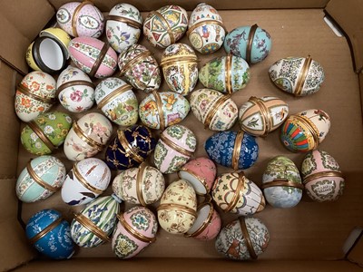 Lot 2251 - Collection of Halcyon Days enamel eggs, all unboxed
