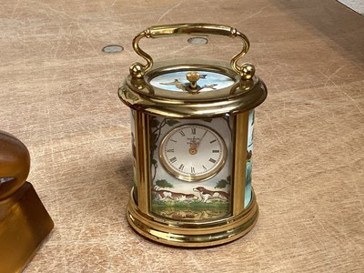 Lot 5058 - Halcyon Days James Purdey clock and an Art Deco glass clock