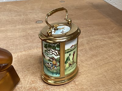 Lot 5058 - Halcyon Days James Purdey clock and an Art Deco glass clock
