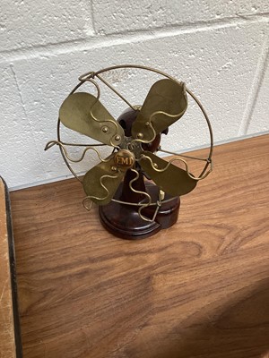 Lot 5070 - Collection of silver topped vases, and other vases, a Bakelite fan and others
